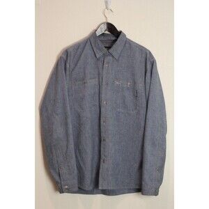 Orvis Tech Chambray Work Shirt Men's Large Blue Button Up Long Sleeve Activewear